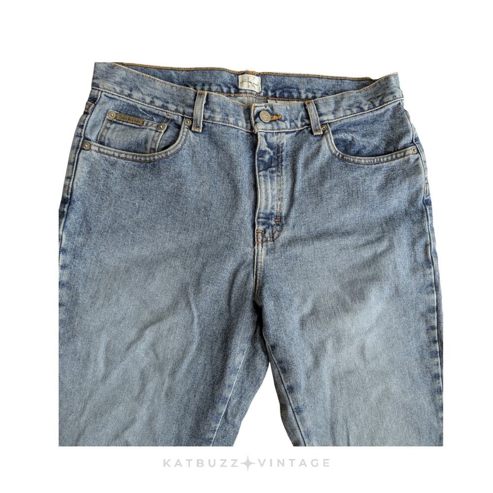 Calvin Klein Jeans 12 Blue Vintage 90s Y2K Boot Cut Straight 100% Cotton Denim - Picture 3 of 14